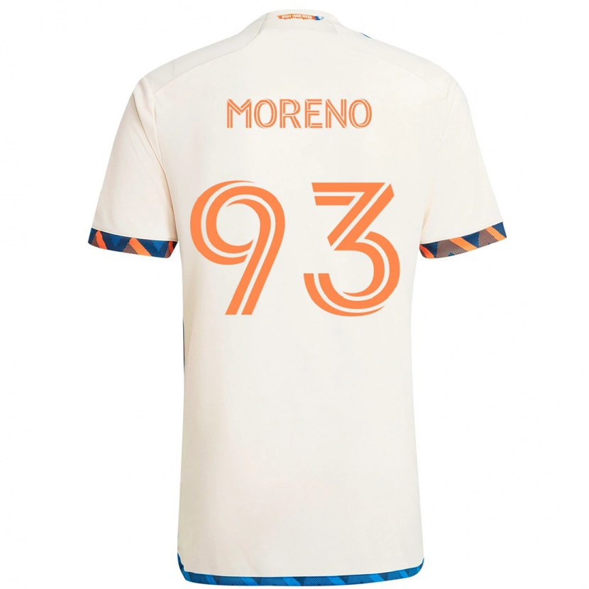 Danxen Kobiety Júnior Moreno #93 Ciemnoniebieski Pomarańczowy Wyjazdowa Koszulka 2025/26 Koszulki Klubowe