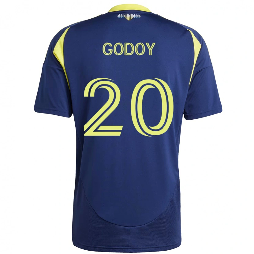Danxen Kobiety Aníbal Godoy #20 Żółty Granatowy Wyjazdowa Koszulka 2025/26 Koszulki Klubowe