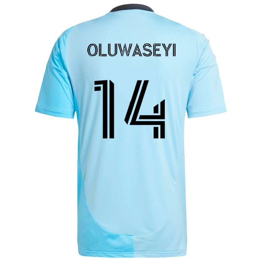 Danxen Kobiety Tani Oluwaseyi #14 Czarny Niebieski Wyjazdowa Koszulka 2025/26 Koszulki Klubowe