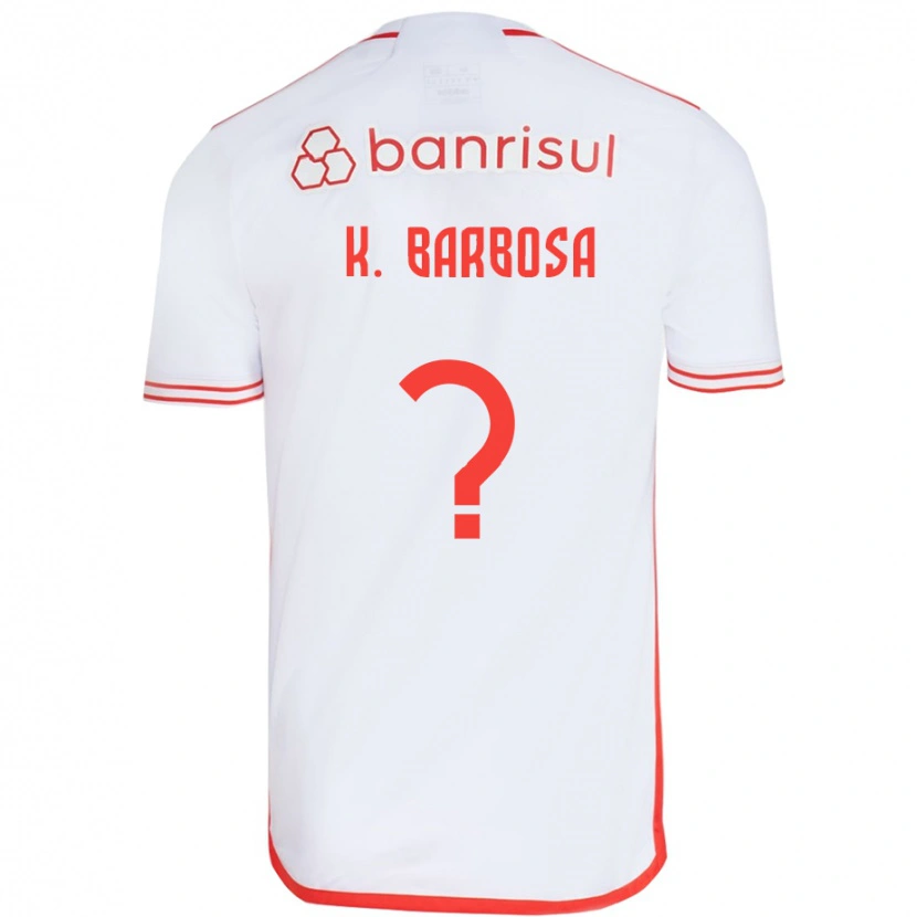 Danxen Kobiety Kauã Barbosa #0 Biały Czerwony Wyjazdowa Koszulka 2025/26 Koszulki Klubowe