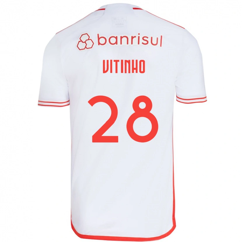 Danxen Kobiety Vitinho #28 Biały Czerwony Wyjazdowa Koszulka 2025/26 Koszulki Klubowe