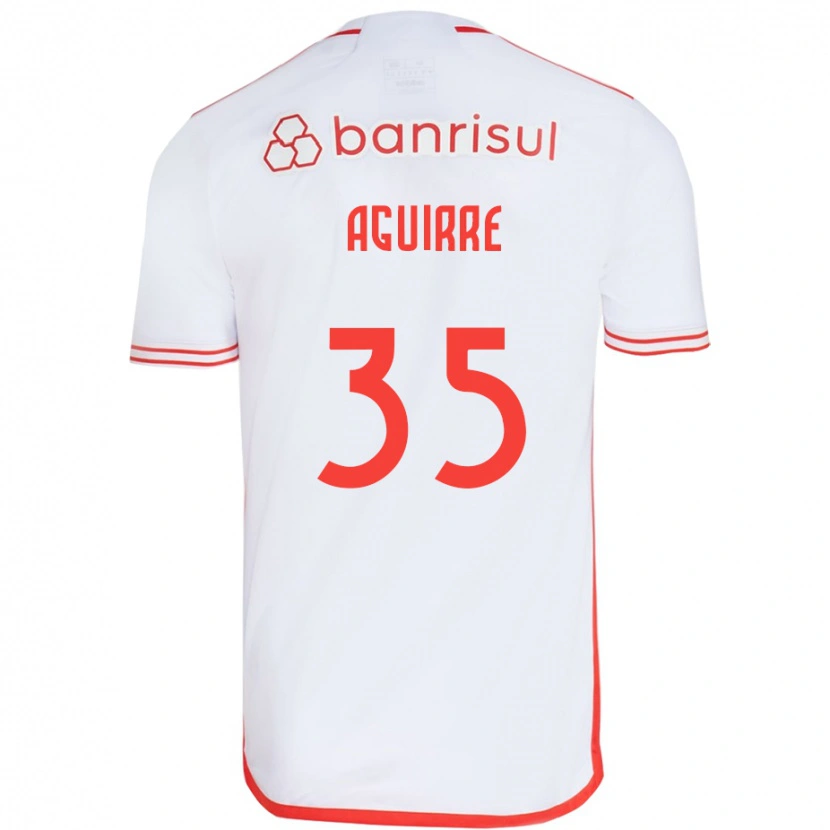 Danxen Kobiety Braian Aguirre #35 Czerwony Biały Wyjazdowa Koszulka 2025/26 Koszulki Klubowe