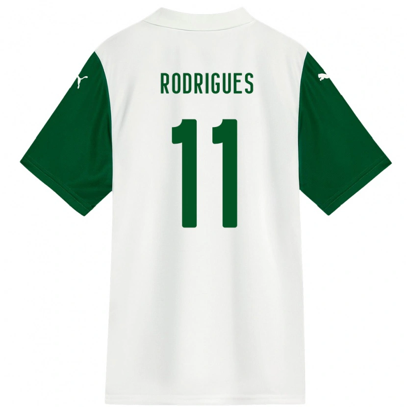 Danxen Kobiety Bruno Rodrigues #11 Zielony Biały Wyjazdowa Koszulka 2025/26 Koszulki Klubowe