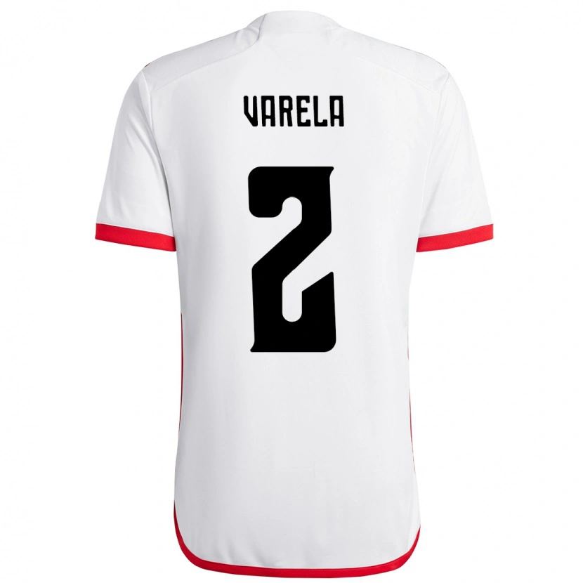 Danxen Kobiety Guillermo Varela #2 Czerwony Czarny Wyjazdowa Koszulka 2025/26 Koszulki Klubowe