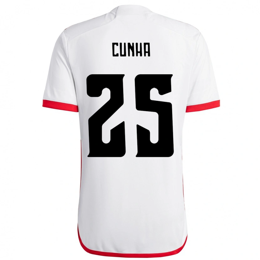 Danxen Kobiety Matheus Cunha #25 Czerwony Czarny Wyjazdowa Koszulka 2025/26 Koszulki Klubowe
