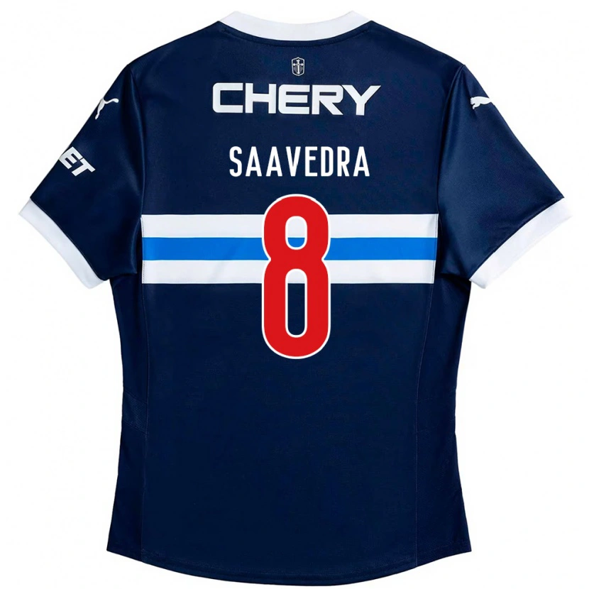 Danxen Kobiety Ignacio Saavedra #8 Czarny Niebieski Wyjazdowa Koszulka 2025/26 Koszulki Klubowe