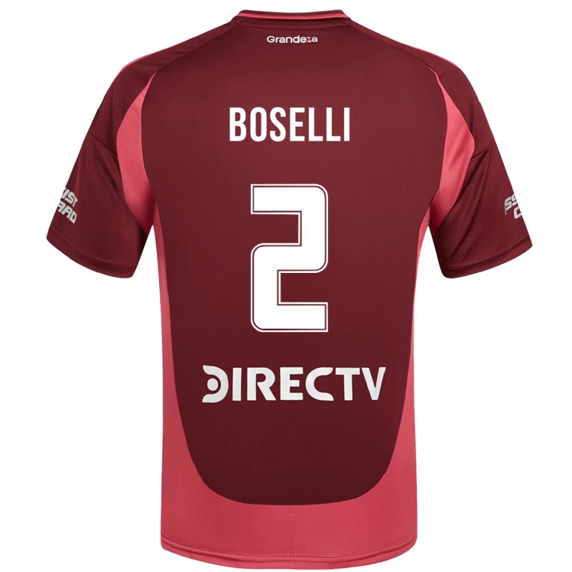 Danxen Kobiety Sebastián Boselli #2 Burgundzki Magenta Wyjazdowa Koszulka 2025/26 Koszulki Klubowe