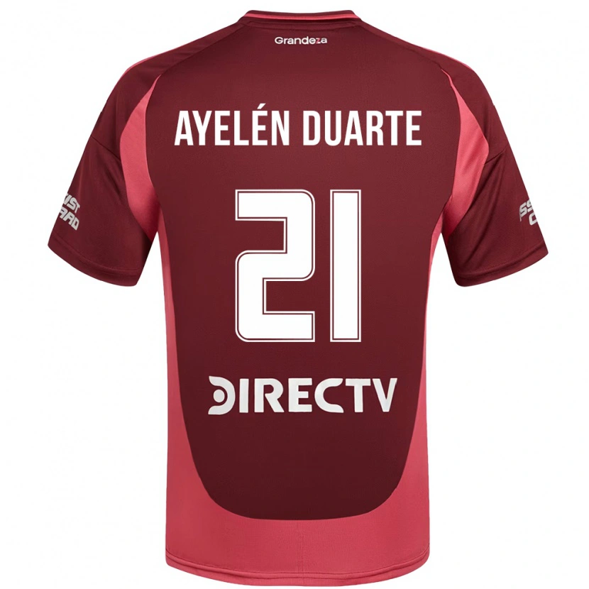 Danxen Kobiety Camila Ayelén Duarte #21 Burgundzki Magenta Wyjazdowa Koszulka 2025/26 Koszulki Klubowe