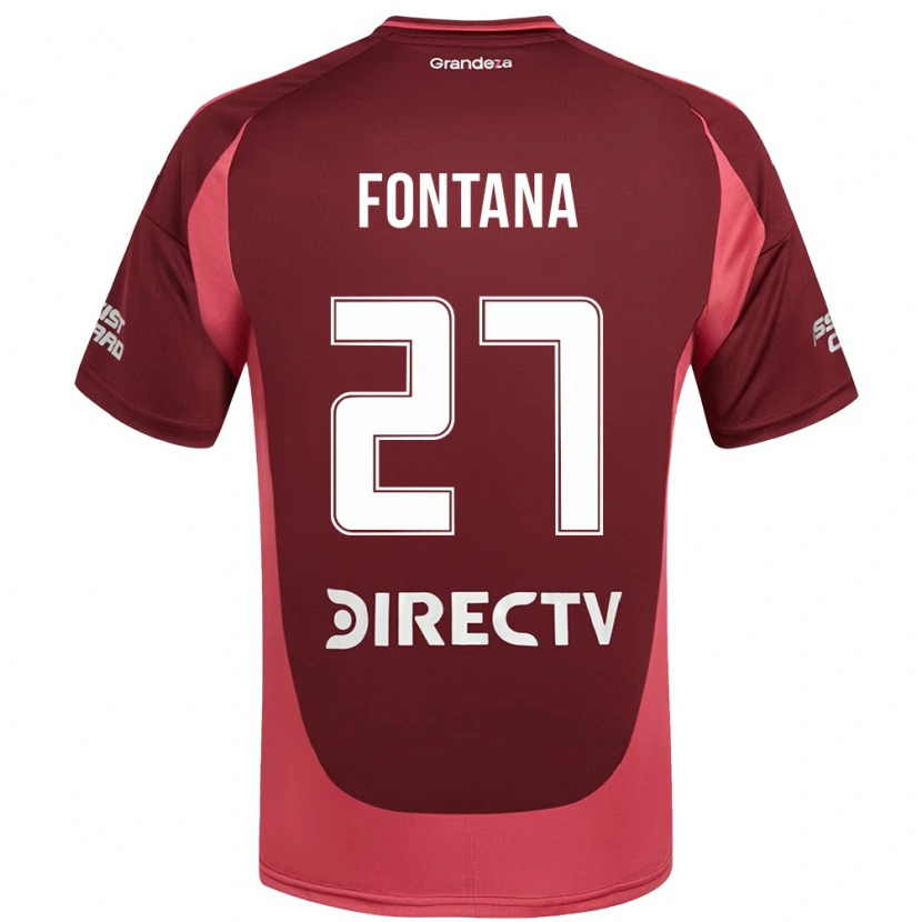 Danxen Kobiety Agustin Fontana #27 Burgundzki Magenta Wyjazdowa Koszulka 2025/26 Koszulki Klubowe