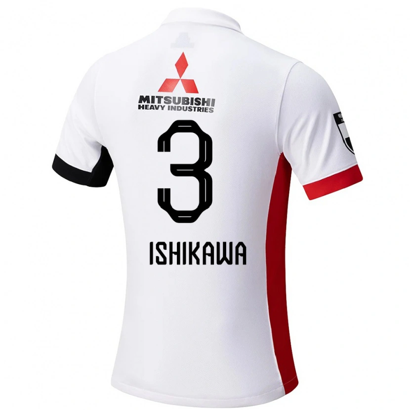 Danxen Kobiety Rion Ishikawa #3 Czerwony Biały Wyjazdowa Koszulka 2025/26 Koszulki Klubowe