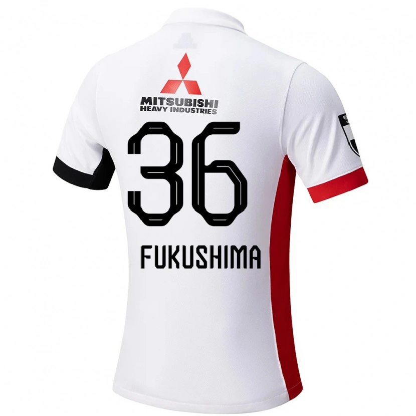 Danxen Kobiety Ryuya Fukushima #36 Czerwony Biały Wyjazdowa Koszulka 2025/26 Koszulki Klubowe