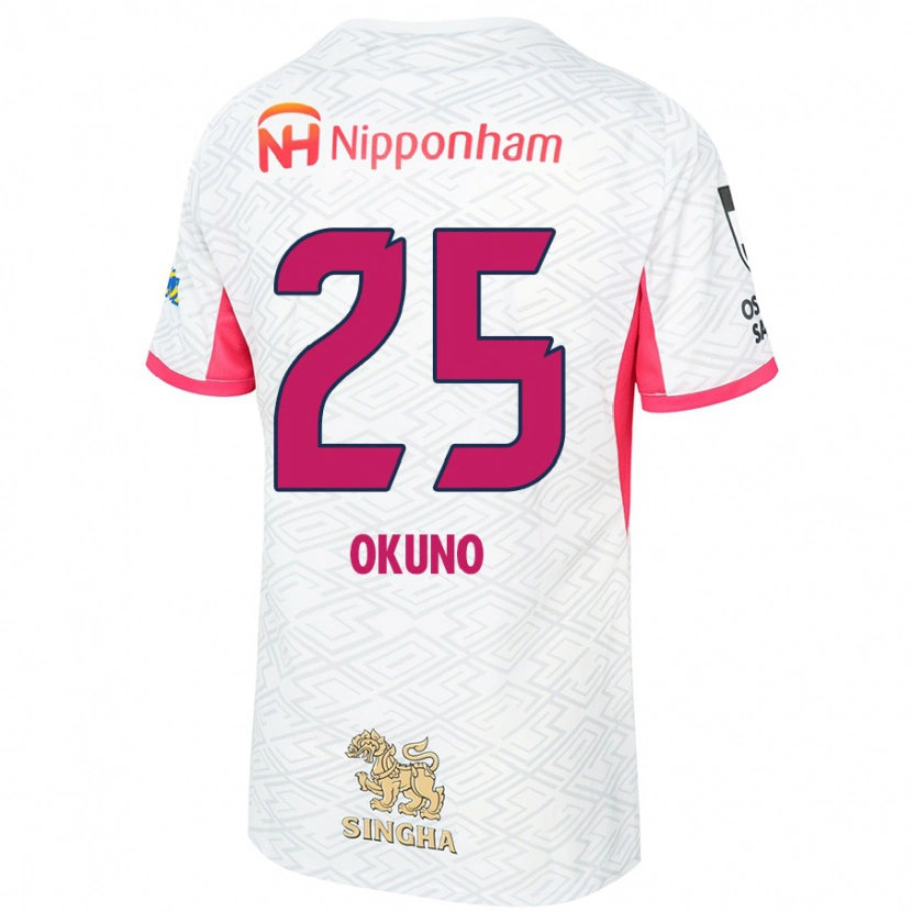 Danxen Kobiety Hiroaki Okuno #25 Biały Sakura Różowy Wyjazdowa Koszulka 2025/26 Koszulki Klubowe