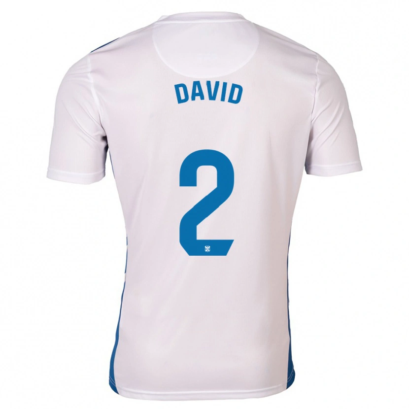 Danxen Kobiety David Rodríguez #2 Biało Niebieski Domowa Koszulka 2025/26 Koszulki Klubowe