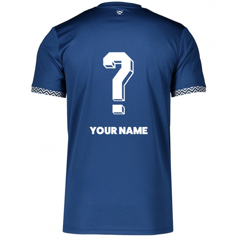 Danxen Kobiety Twoje Imię #0 Granatowo Biały Domowa Koszulka 2025/26 Koszulki Klubowe