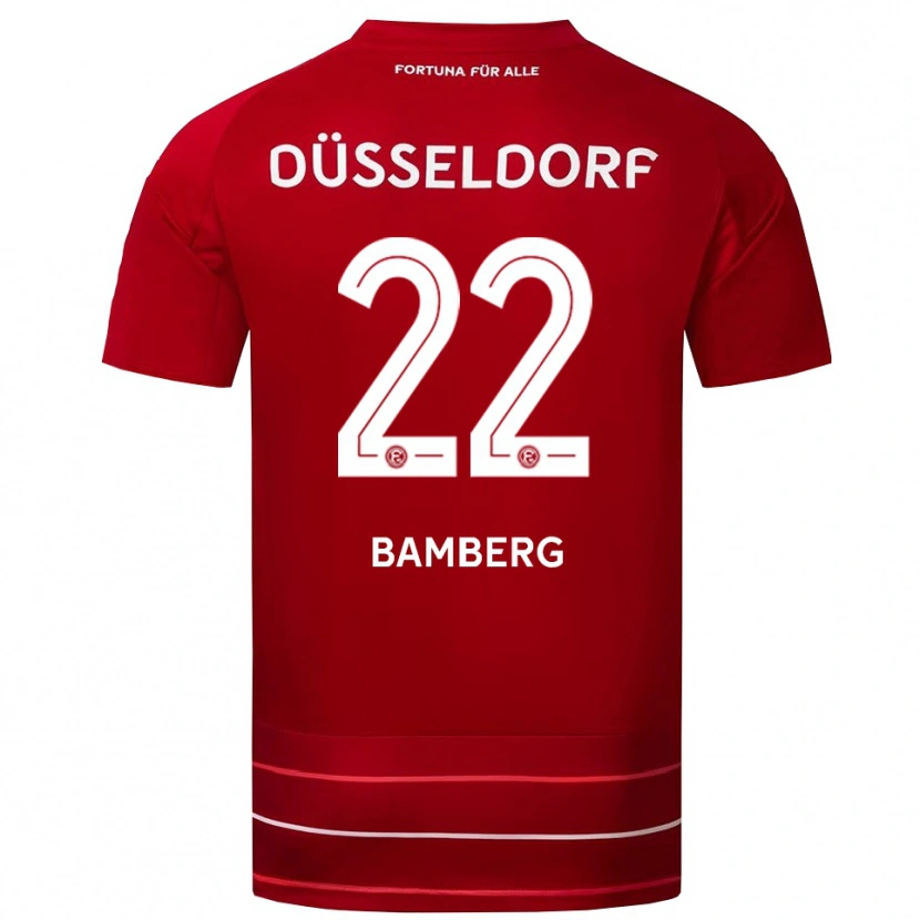Danxen Kobiety Julian Bamberg #22 Czerwono Biały Domowa Koszulka 2025/26 Koszulki Klubowe