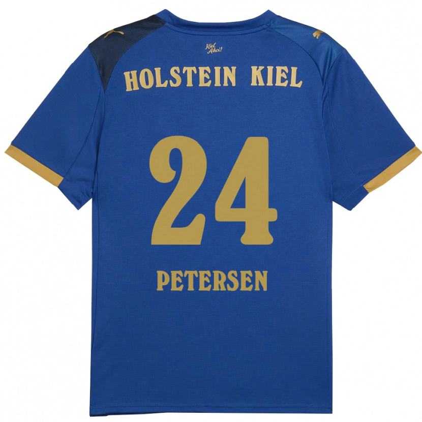 Danxen Kobiety Malte Petersen #24 Niebiesko Złoty Domowa Koszulka 2025/26 Koszulki Klubowe