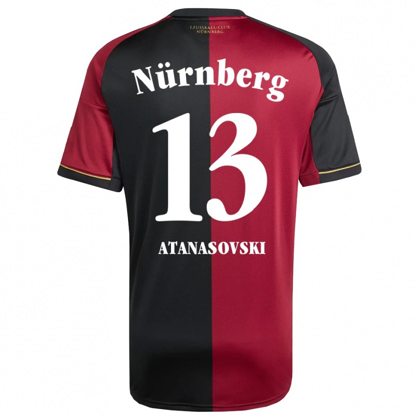 Danxen Kobiety Adrian Atanasovski #13 Burgundowo Czarny Domowa Koszulka 2025/26 Koszulki Klubowe