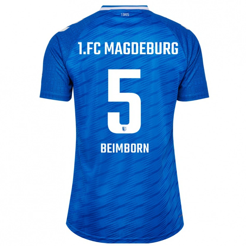 Danxen Kobiety Leander Beimborn #5 Niebiesko Biały Domowa Koszulka 2025/26 Koszulki Klubowe