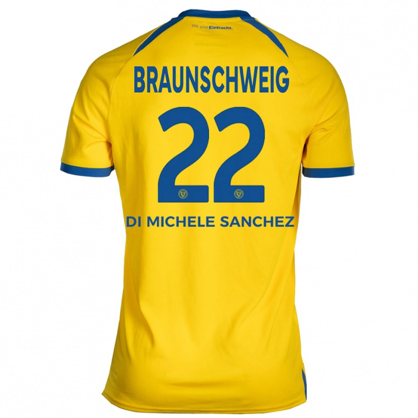 Danxen Kobiety Fabio Di Michele Sanchez #22 Żółto Niebieski Domowa Koszulka 2025/26 Koszulki Klubowe