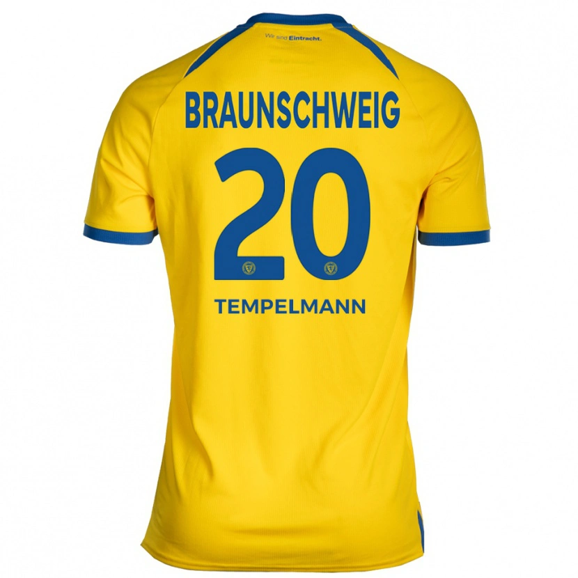 Danxen Kobiety Lino Tempelmann #20 Żółto Niebieski Domowa Koszulka 2025/26 Koszulki Klubowe