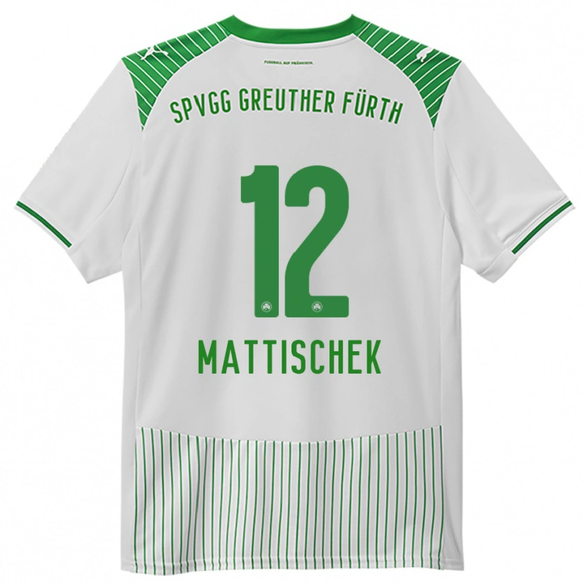 Danxen Kobiety Jakob Mattischek #12 Biało Zielony Domowa Koszulka 2025/26 Koszulki Klubowe