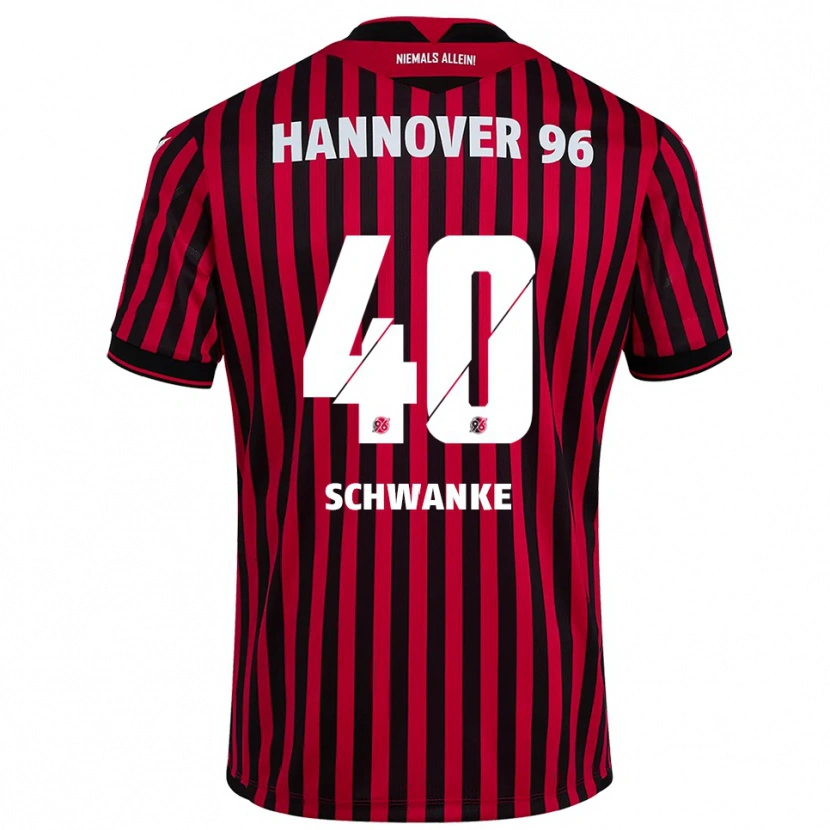 Danxen Kobiety Jonas Schwanke #40 Czerwono Czarny Domowa Koszulka 2025/26 Koszulki Klubowe