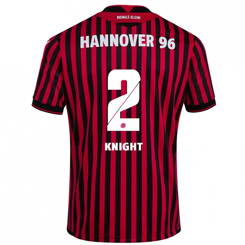 Danxen Kobiety Josh Knight #2 Czerwono Czarny Domowa Koszulka 2025/26 Koszulki Klubowe