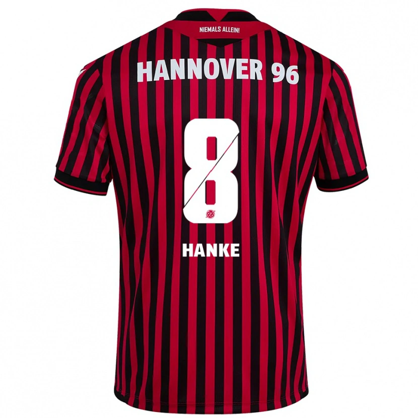 Danxen Kobiety Anton Hanke #8 Czerwono Czarny Domowa Koszulka 2025/26 Koszulki Klubowe