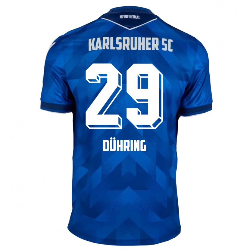 Danxen Kobiety Niclas Dühring #29 Niebiesko Biały Domowa Koszulka 2025/26 Koszulki Klubowe