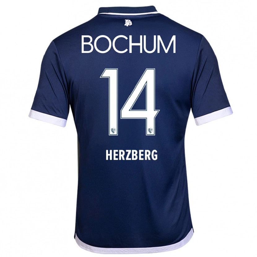 Danxen Kobiety Janek Herzberg #14 Granatowo Biały Domowa Koszulka 2025/26 Koszulki Klubowe