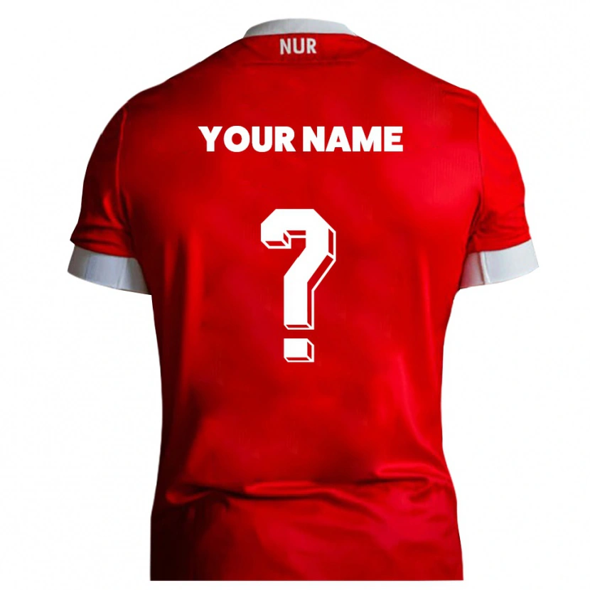 Danxen Kobiety Twoje Imię #0 Czerwono Biały Domowa Koszulka 2025/26 Koszulki Klubowe