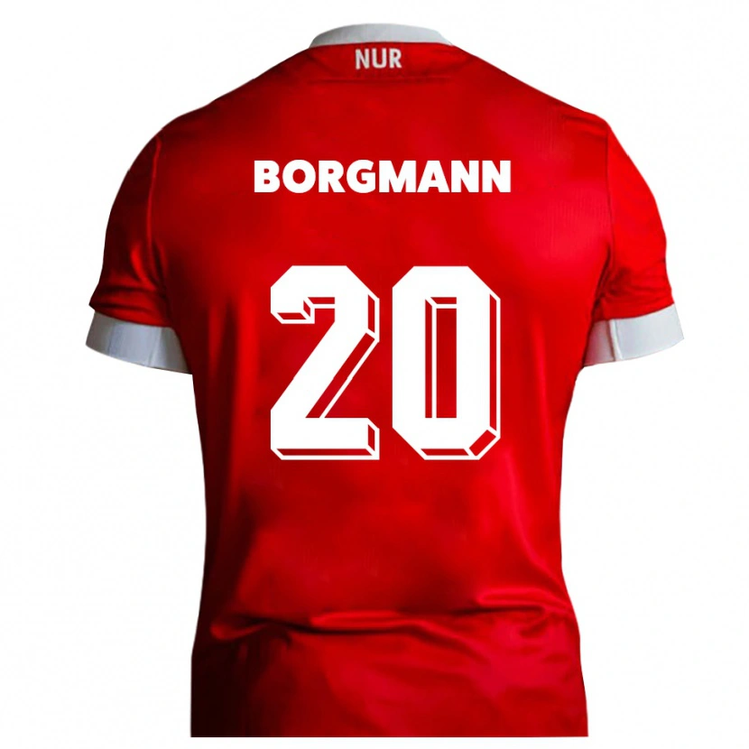 Danxen Kobiety Axel Borgmann #20 Czerwono Biały Domowa Koszulka 2025/26 Koszulki Klubowe