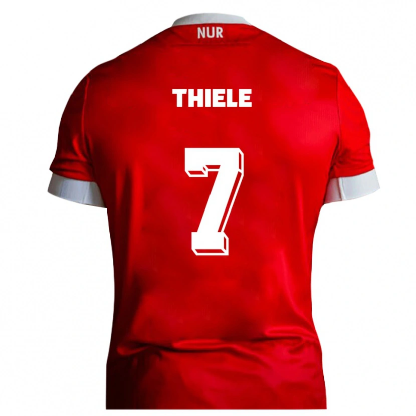 Danxen Kobiety Timmy Thiele #7 Czerwono Biały Domowa Koszulka 2025/26 Koszulki Klubowe
