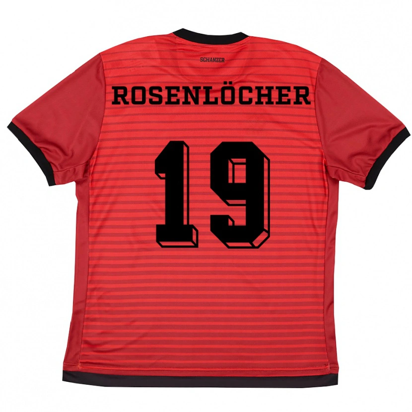 Danxen Kobiety Linus Rosenlöcher #19 Czerwono Czarny Domowa Koszulka 2025/26 Koszulki Klubowe