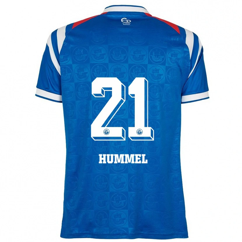 Danxen Kobiety David Hummel #21 Niebiesko Biało Czerwony Domowa Koszulka 2025/26 Koszulki Klubowe