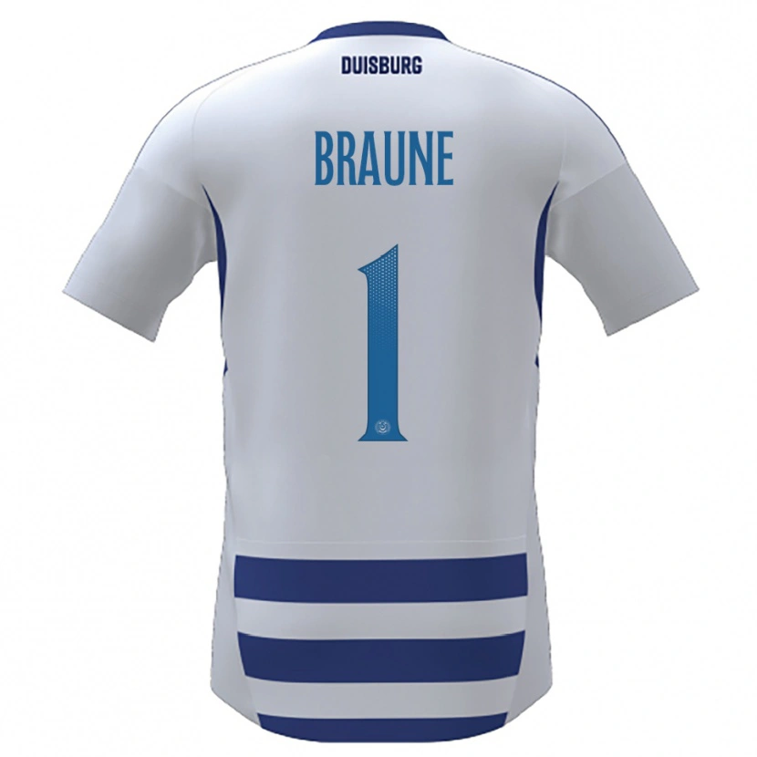 Danxen Kobiety Maximilian Braune #1 Biało Niebieski Domowa Koszulka 2025/26 Koszulki Klubowe