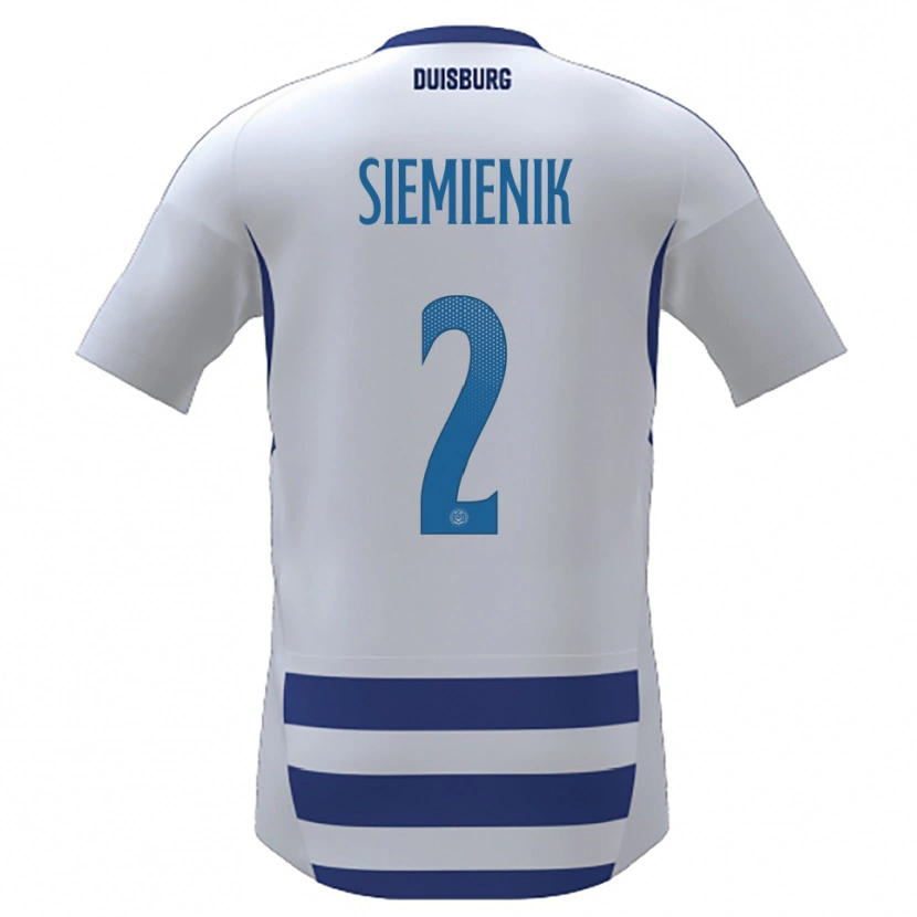 Danxen Kobiety Fabian Siemienik #2 Biało Niebieski Domowa Koszulka 2025/26 Koszulki Klubowe