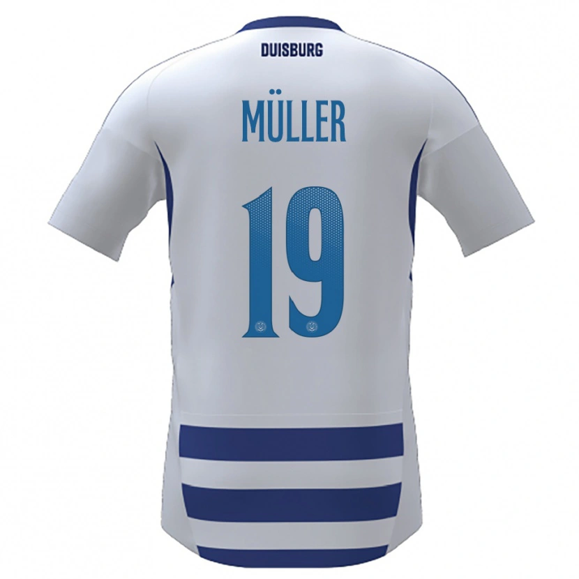 Danxen Kobiety Leon Müller #19 Biało Niebieski Domowa Koszulka 2025/26 Koszulki Klubowe