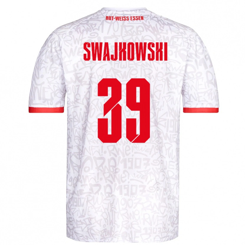 Danxen Kobiety Gianluca Swajkowski #39 Biało Czerwony Domowa Koszulka 2025/26 Koszulki Klubowe
