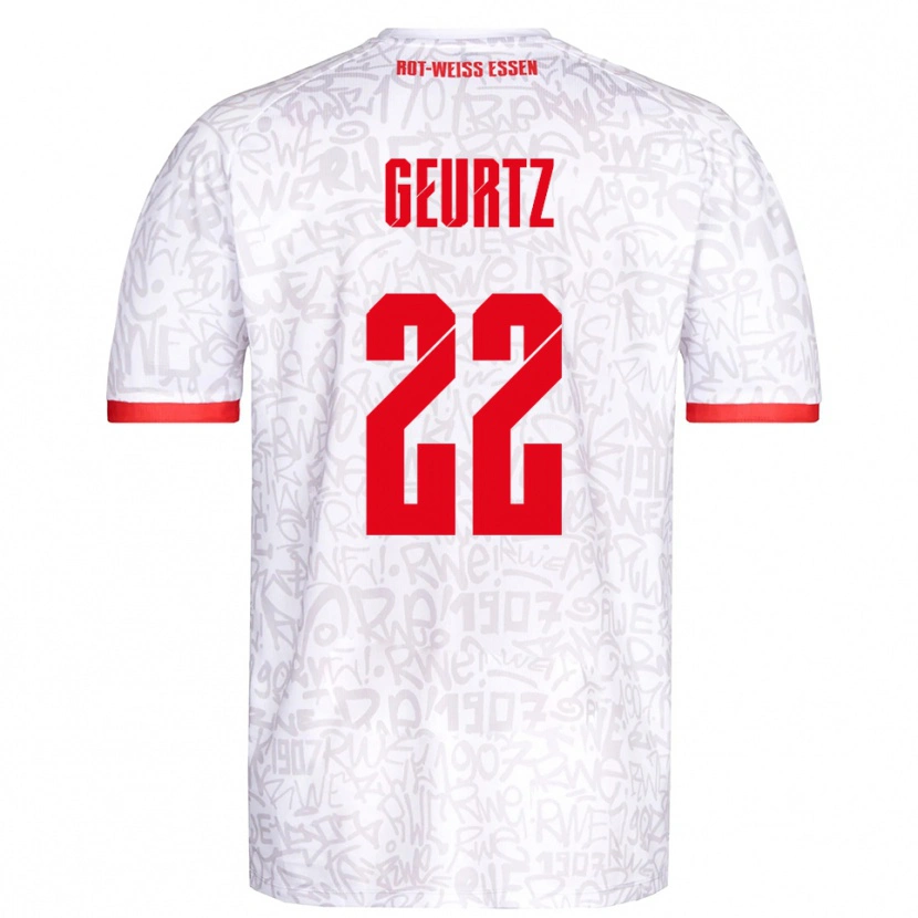 Danxen Kobiety Jan-Luca Geurtz #22 Biało Czerwony Domowa Koszulka 2025/26 Koszulki Klubowe