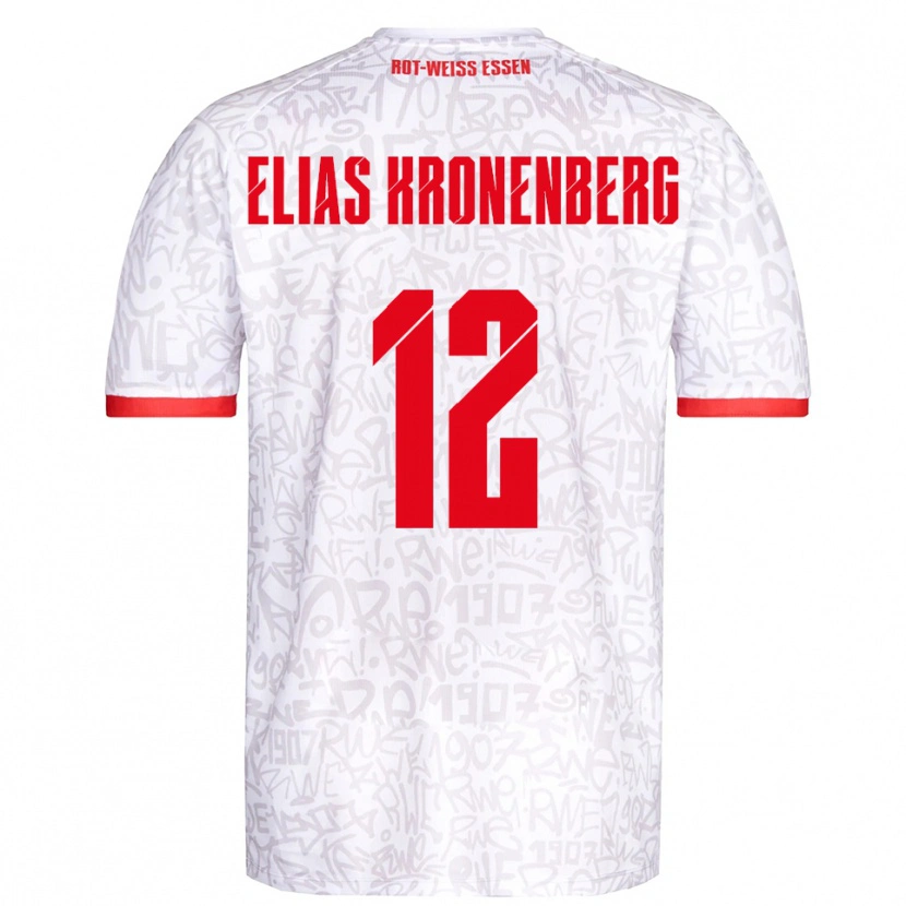 Danxen Kobiety Sebastian Elias Kronenberg #12 Biało Czerwony Domowa Koszulka 2025/26 Koszulki Klubowe