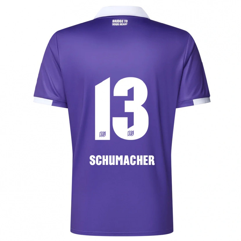 Danxen Kobiety Kevin Schumacher #13 Fioletowo Biały Domowa Koszulka 2025/26 Koszulki Klubowe