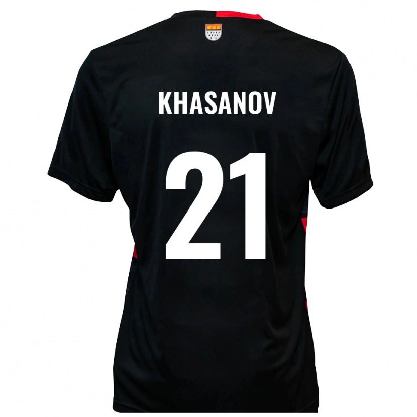 Danxen Kobiety Denys Khasanov #21 Czarno Czerwony Domowa Koszulka 2025/26 Koszulki Klubowe