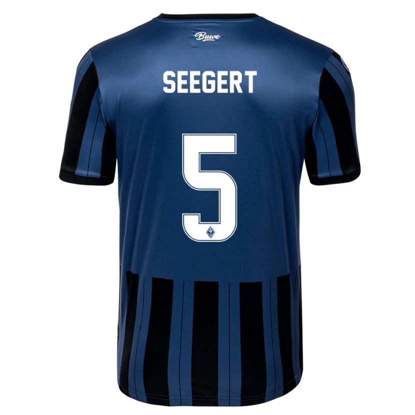 Danxen Kobiety Marcel Seegert #5 Niebiesko Szaro Czarny Domowa Koszulka 2025/26 Koszulki Klubowe
