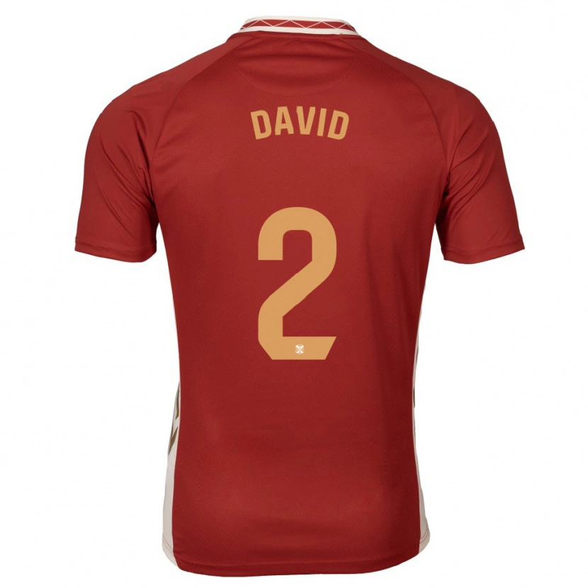 Danxen Kobiety David Rodríguez #2 Burgundowo Złoty Wyjazdowa Koszulka 2025/26 Koszulki Klubowe