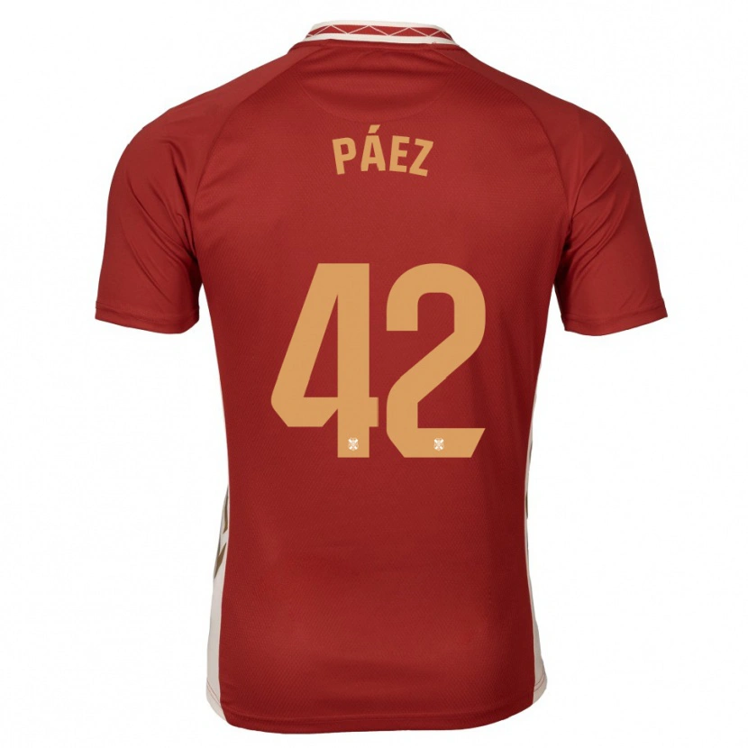 Danxen Kobiety David Páez #42 Burgundowo Złoty Wyjazdowa Koszulka 2025/26 Koszulki Klubowe