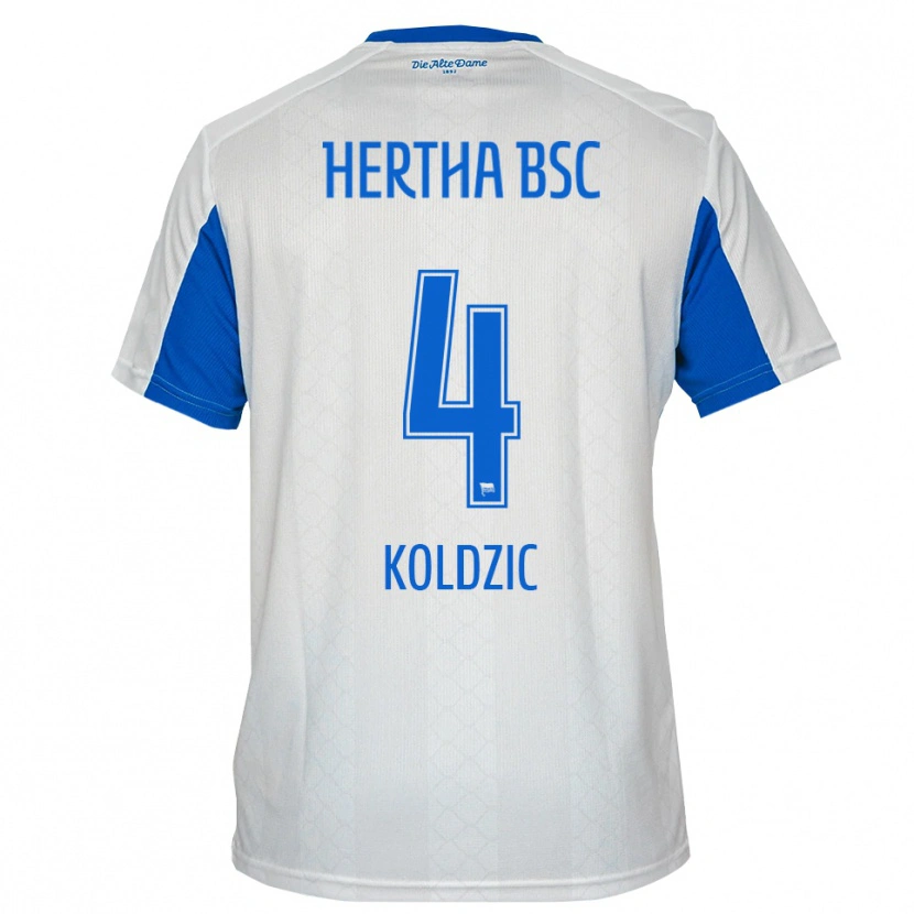 Danxen Kobiety Denis Koldzic #4 Biało Niebieski Wyjazdowa Koszulka 2025/26 Koszulki Klubowe