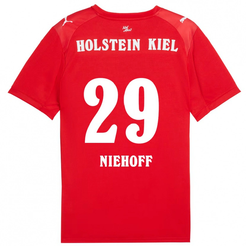 Danxen Kobiety Niklas Niehoff #29 Czerwono Niebieski Wyjazdowa Koszulka 2025/26 Koszulki Klubowe
