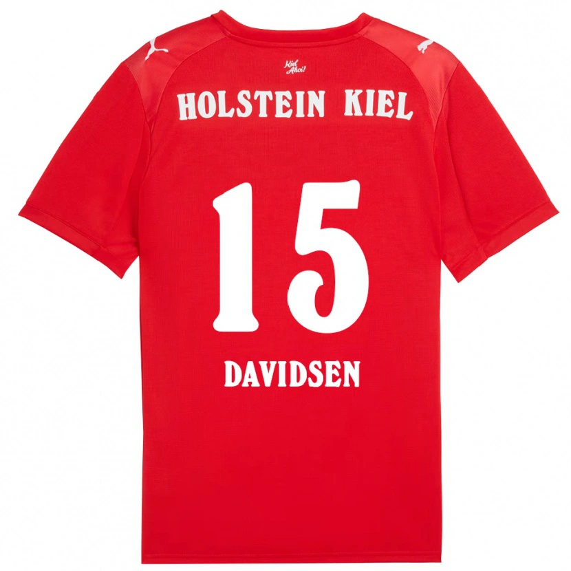 Danxen Kobiety Kasper Davidsen #15 Czerwono Niebieski Wyjazdowa Koszulka 2025/26 Koszulki Klubowe