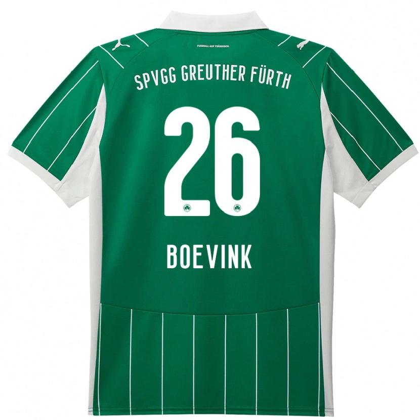 Danxen Kobiety Pelle Boevink #26 Zielono Biały Wyjazdowa Koszulka 2025/26 Koszulki Klubowe